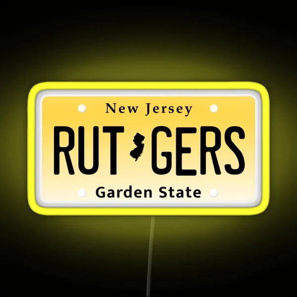 New Jersey RU License Plate RGB Neon Sign