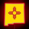 Vibrant New Mexico State Pride Sign with Colorful RGB Neon Glow