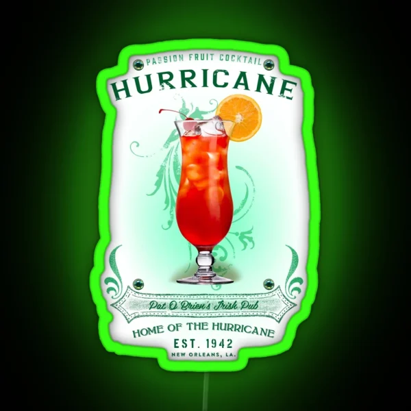 New Orleans Hurricane Cocktail RGB Neon Sign