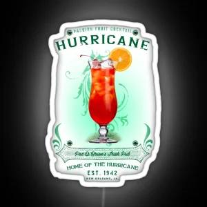 New Orleans Hurricane Cocktail RGB Neon Sign