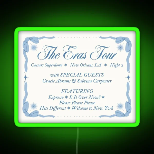 New Orleans Night 2 Eras Tour RGB Neon Sign