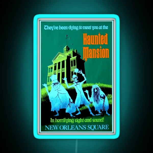 NEW ORLEANS Vintage Haunted Mansion RGB Neon Sign