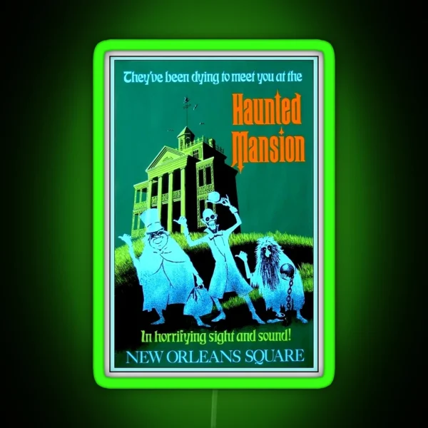 NEW ORLEANS Vintage Haunted Mansion RGB Neon Sign