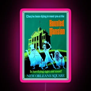 NEW ORLEANS Vintage Haunted Mansion Advertising Print RGB Neon Sign