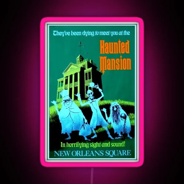 NEW ORLEANS Vintage Haunted Mansion RGB Neon Sign