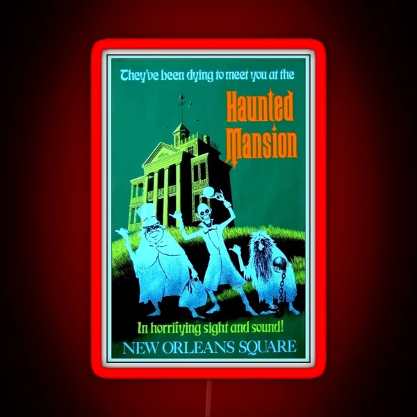 NEW ORLEANS Vintage Haunted Mansion RGB Neon Sign