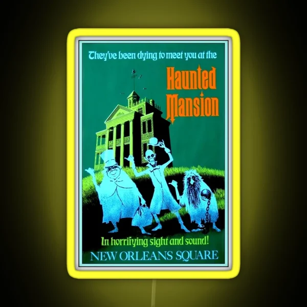 NEW ORLEANS Vintage Haunted Mansion RGB Neon Sign