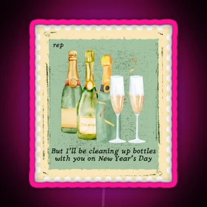 New Year S Day Stamp RGB Neon Sign