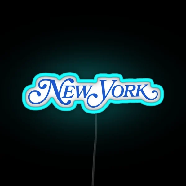 New York City Dark Blue Cursive RGB Neon Sign