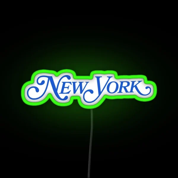 New York City Dark Blue Cursive RGB Neon Sign