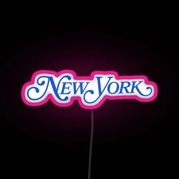 New York City Dark Blue Cursive RGB Neon Sign