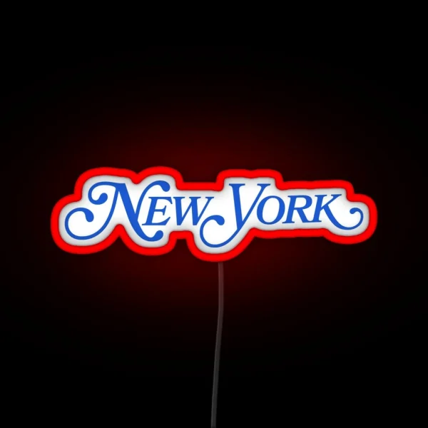 New York City Dark Blue Cursive RGB Neon Sign