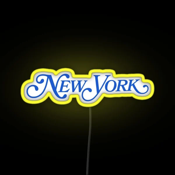 New York City Dark Blue Cursive RGB Neon Sign