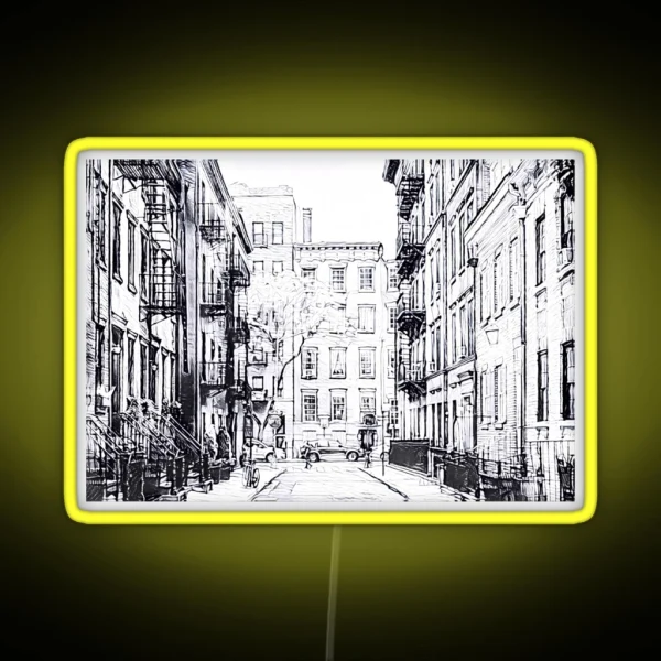 New York City Street Black And White RGB Neon Sign