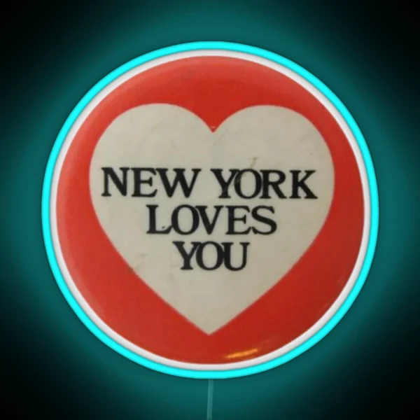 New York Loves You Pin Heart RGB Neon Sign