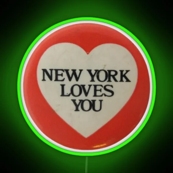 New York Loves You Pin Heart RGB Neon Sign