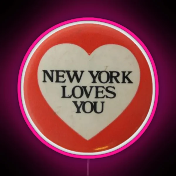 New York Loves You Pin Heart RGB Neon Sign