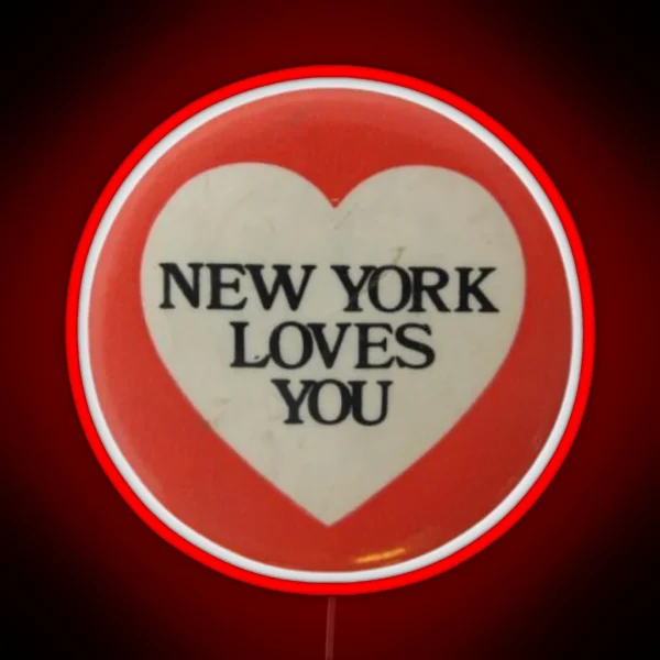 New York Loves You Pin Heart RGB Neon Sign