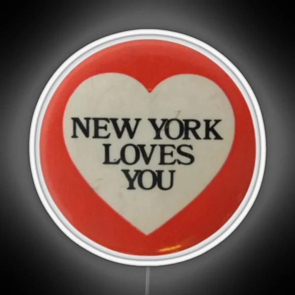 New York Loves You Pin Heart RGB Neon Sign