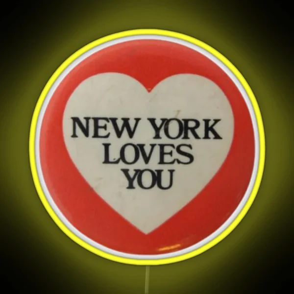 New York Loves You Pin Heart RGB Neon Sign