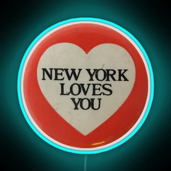 New York Loves You Vintage Pin RGB Neon Sign