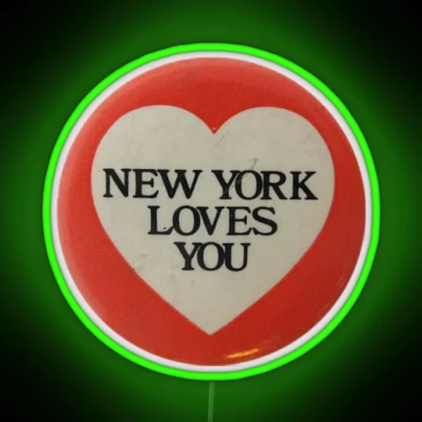 New York Loves You Vintage Pin RGB Neon Sign