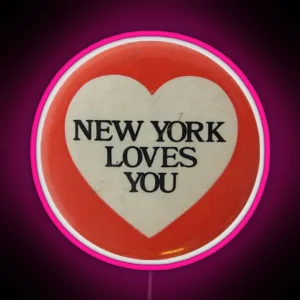 New York Loves You Vintage Pin RGB Neon Sign