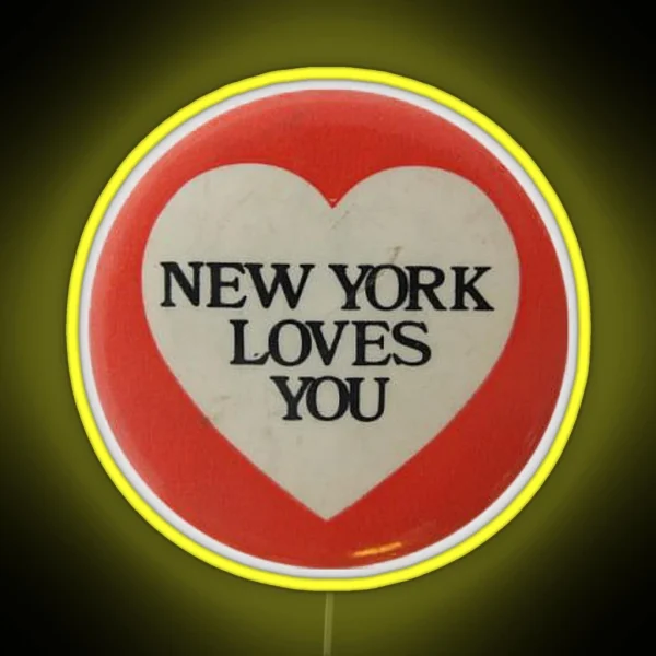 New York Loves You Vintage Pin RGB Neon Sign