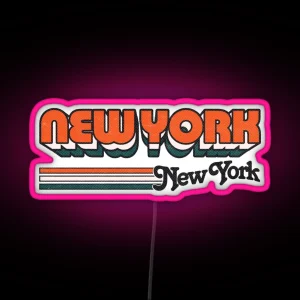 New York NY City Stripes RGB Neon Sign