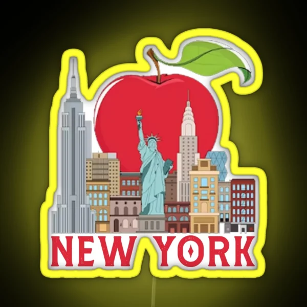 New York The Big Apple Big Apple New York RGB Neon Sign