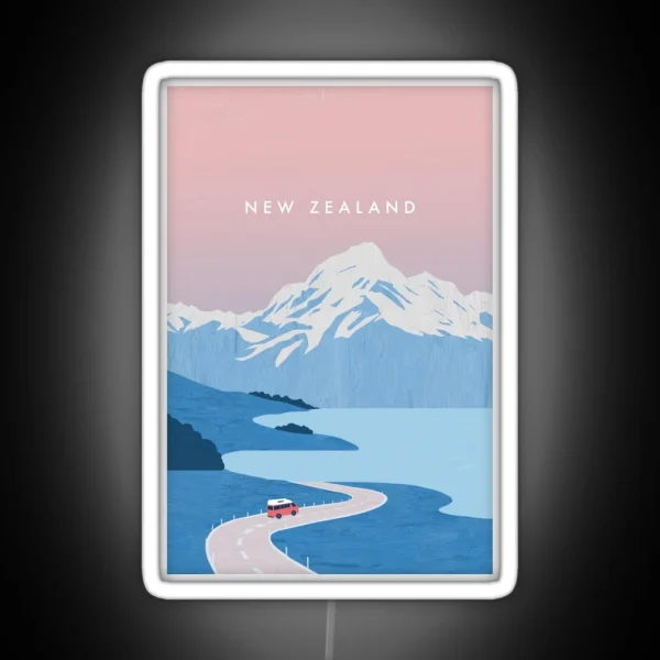 New Zealand Travel Poster RGB Neon Sign