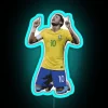 Neymar Brazil Celebration in Vibrant RGB Neon Lighted Sports Sign