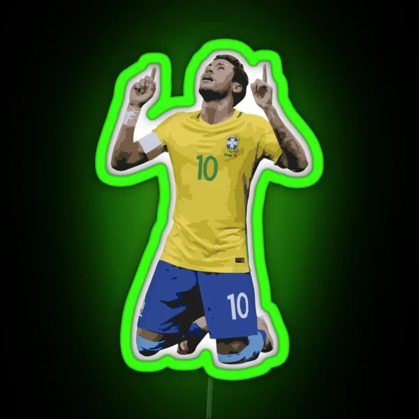 Neymar Brazil Celebration RGB Neon Sign