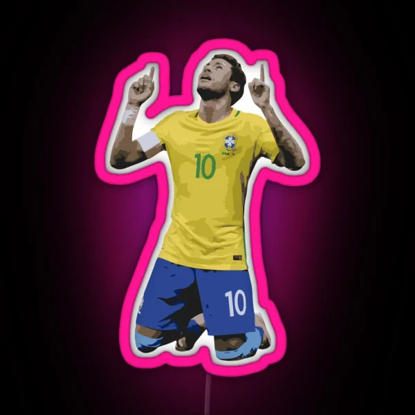 Neymar Brazil Celebration RGB Neon Sign