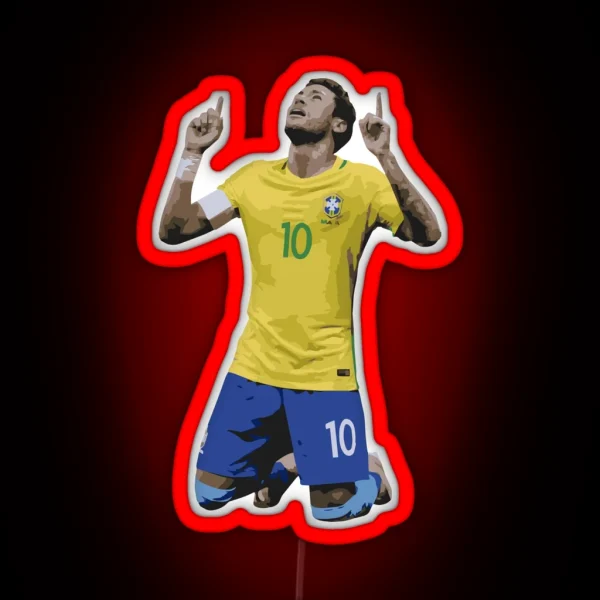 Neymar Brazil Celebration RGB Neon Sign