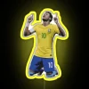 Neon Sign with Rainbow Colors and Neymar Brazil Celebration Design