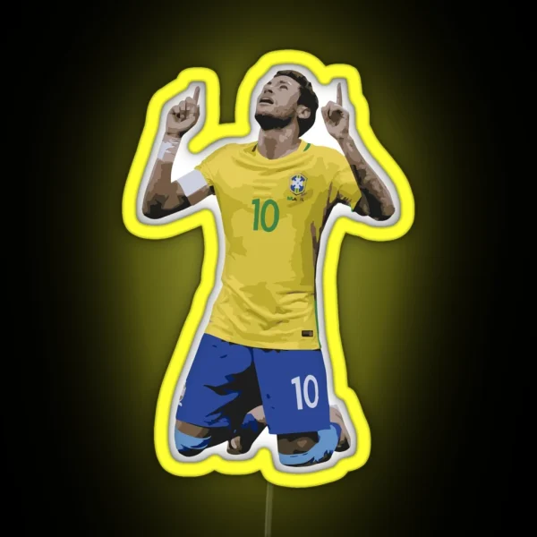 Neymar Brazil Celebration RGB Neon Sign