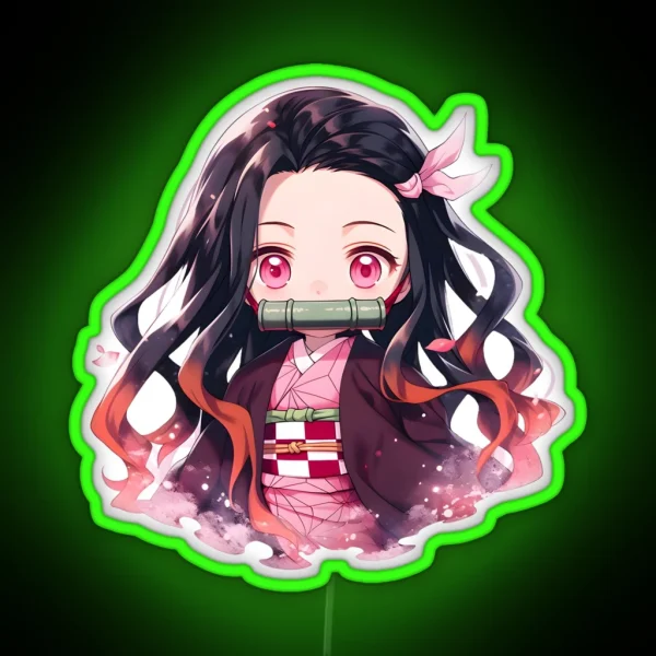 Nezuko DS Cute Anime Girl RGB Neon Sign