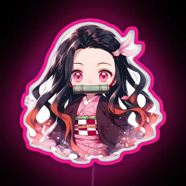 Nezuko DS Cute Anime Girl RGB Neon Sign