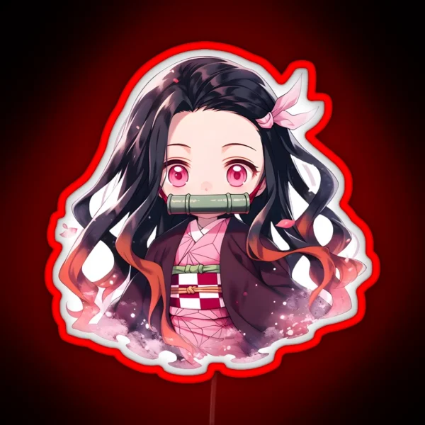 Nezuko DS Cute Anime Girl RGB Neon Sign