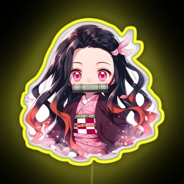 Nezuko DS Cute Anime Girl RGB Neon Sign