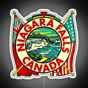 Niagara Falls Canada Vintage Travel Decal RGB Neon Sign