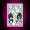 RGB heartstopper tarot inspired neon sign with colorful glowing letters