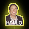 Customizable Nicolas Cage Inspired Hello Sign with Vibrant RGB LED Lighting