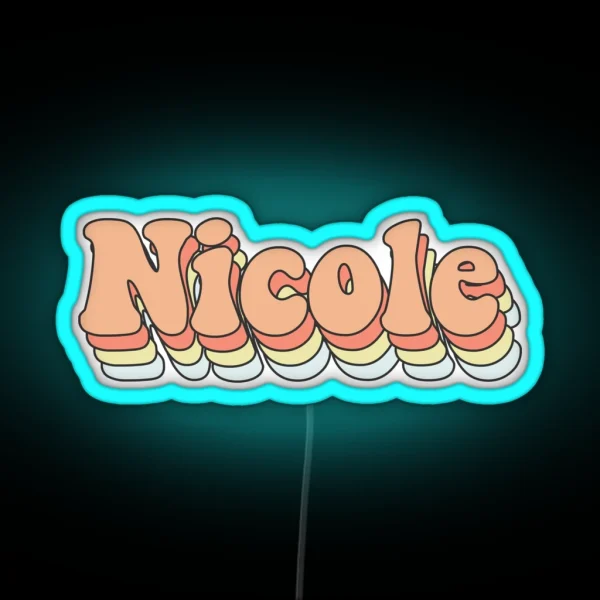 Nicole Custom Aesthetic Trendy Name RGB Neon Sign