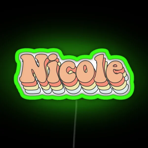 Nicole Custom Aesthetic Trendy Name RGB Neon Sign