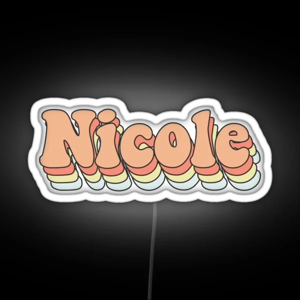 Nicole Custom Aesthetic Trendy Name RGB Neon Sign