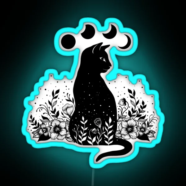 Night Garden Cat RGB Neon Sign