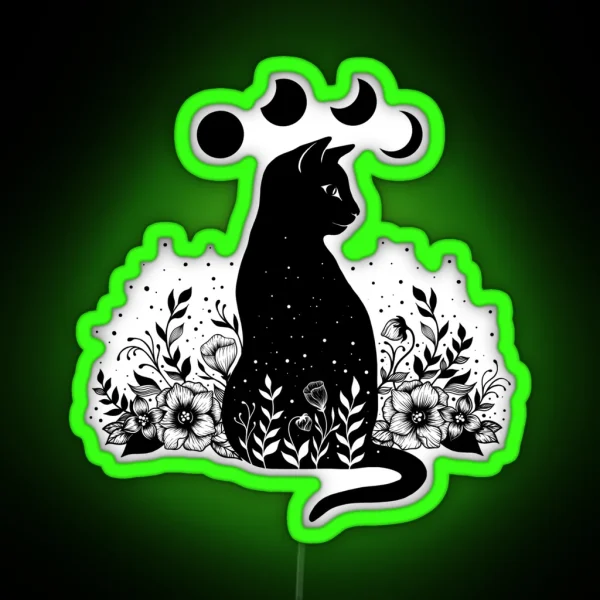 Night Garden Cat RGB Neon Sign