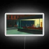 RGB neon lighting recreation of iconic Edward Hopper artwork Nighthawks